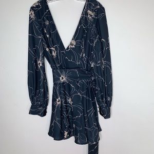 KEEPSAKE Dress Floral Open Back Deep V Tie Waist.